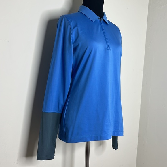 NIKE GOLF Blue/ Grey Half Zip Performance Longsleeve Top S - Picture 2 of 7